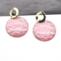 Custom acrylic color round button shape fashion trendy earrings